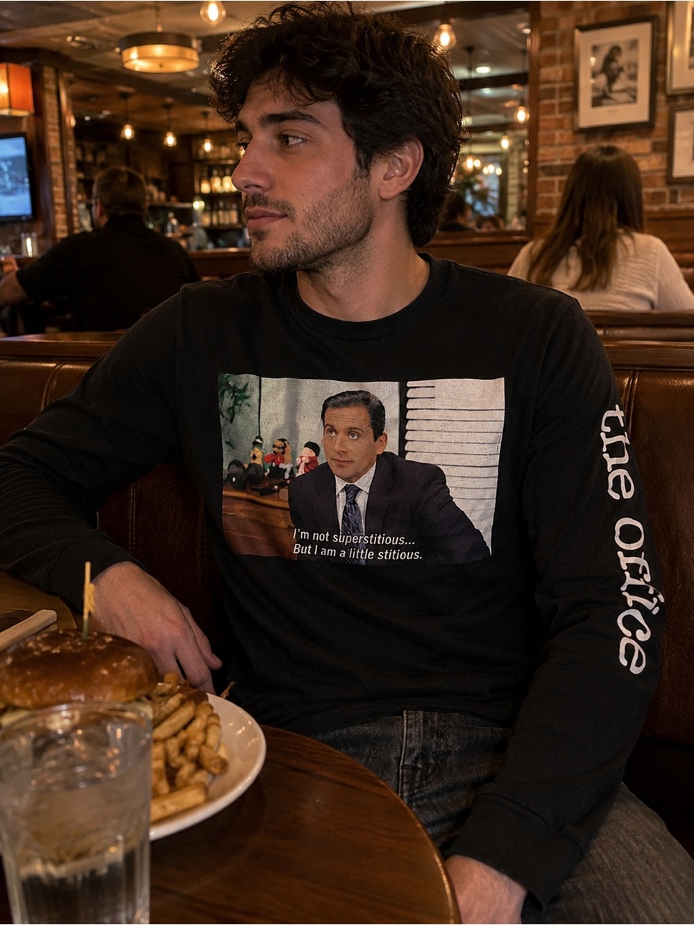 The Office Michael Scott Little Stitious Long Sleeve Graphic T-Shirt Men’s L